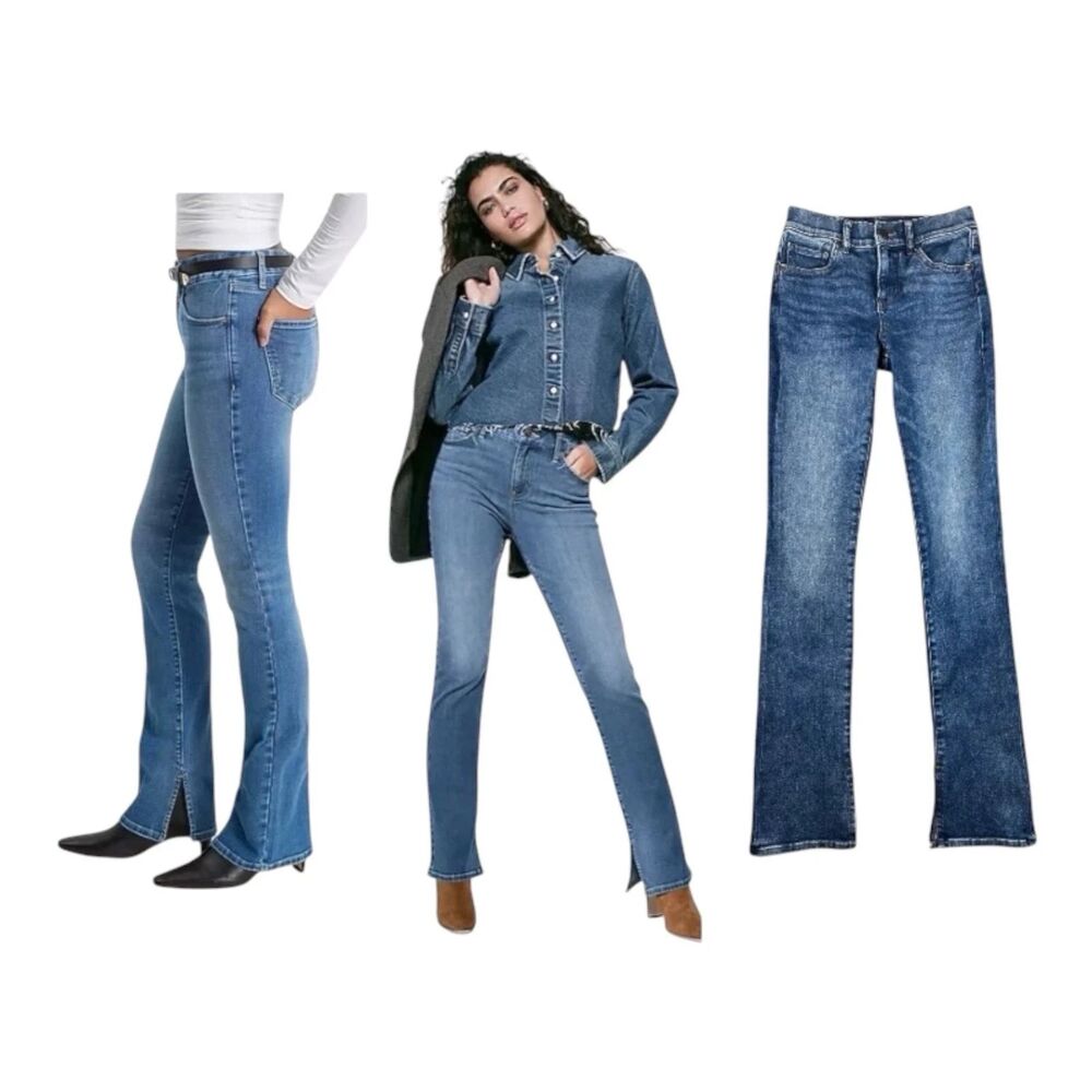 Express Womens Mid Rise Skyscraper Flare Jeans 0R Retro Hippie Boho 70s Vibes